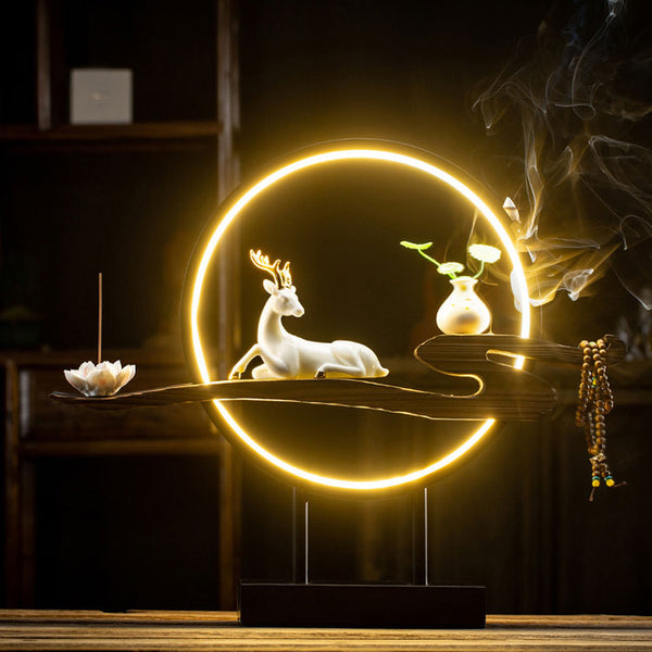Deer Lamp Circle Incense Burner