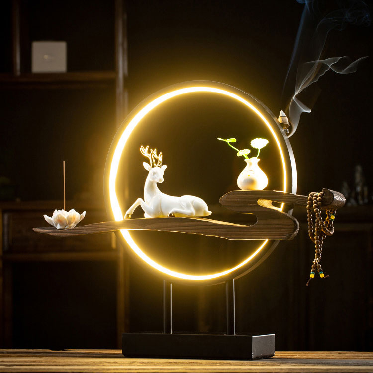 Deer Lamp Circle Incense Burner