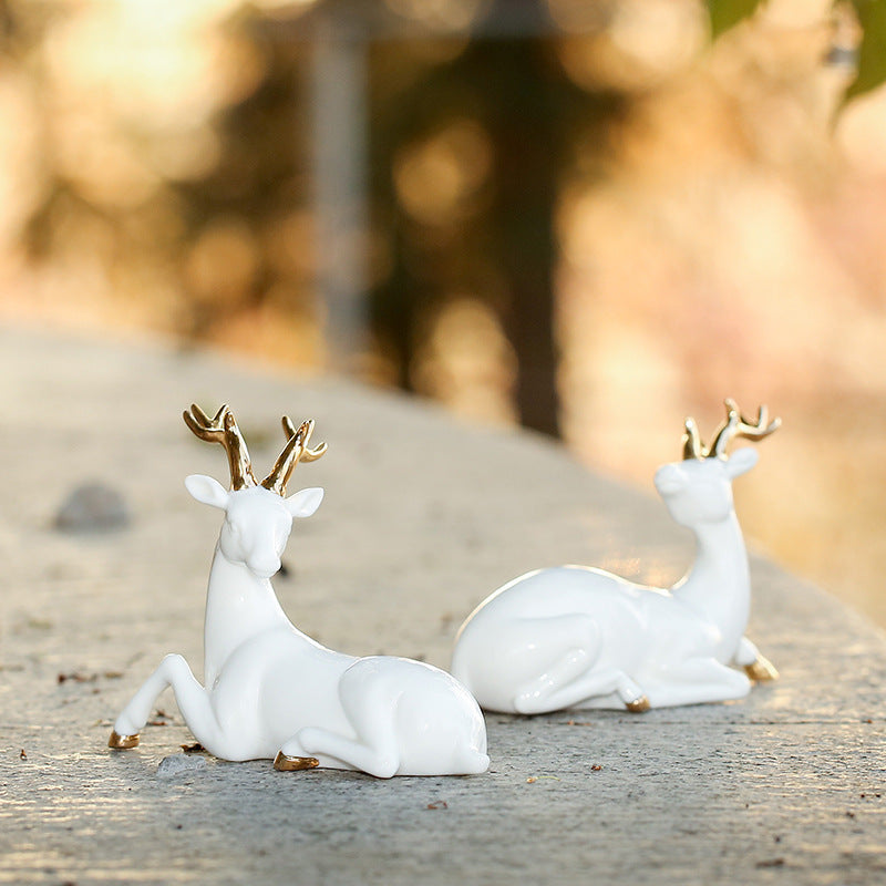 All The Way Deer Safe White Porcelain Fawn Doll