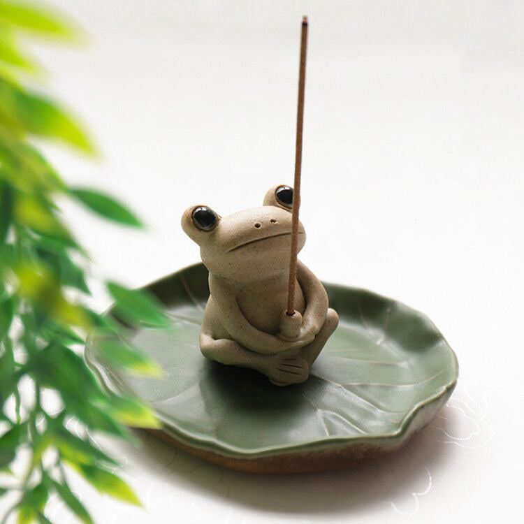 Incense Holder Frog Ceramic Vertical Incense Burner Ornament