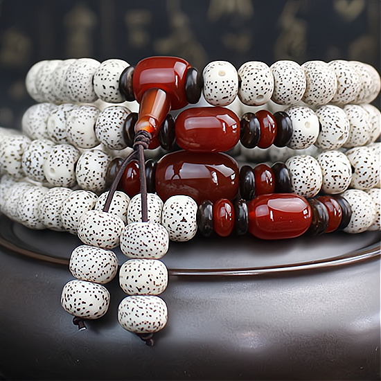 108 MaLa Star Moon Bodhi Hainan Gaomi Shun White Buddha Bead Bracelet
