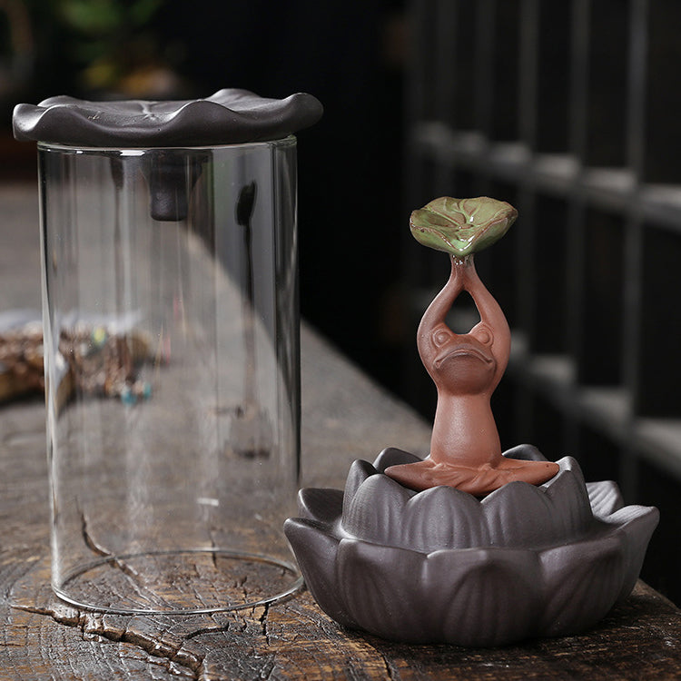 Little Jumping Frog Waterfall Incense Burner With Windproof
