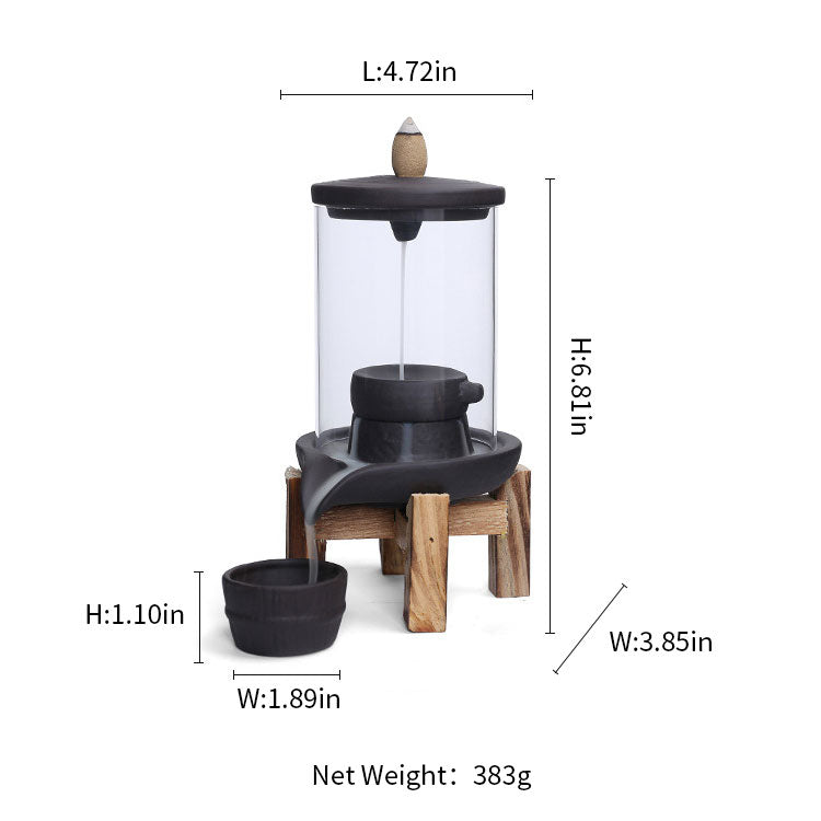 Grinding Disc Waterfall Incense Burner With Windproof