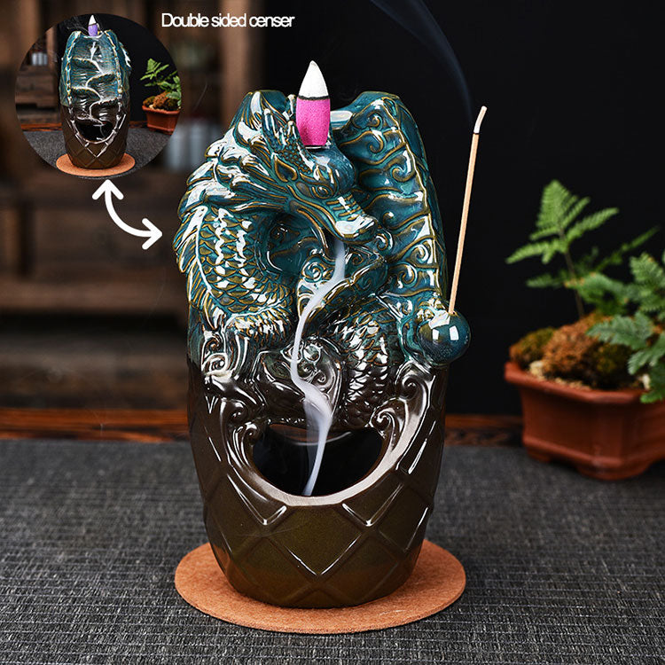 Ceramic Dragon Dual-purpose Backflow Incense Burner