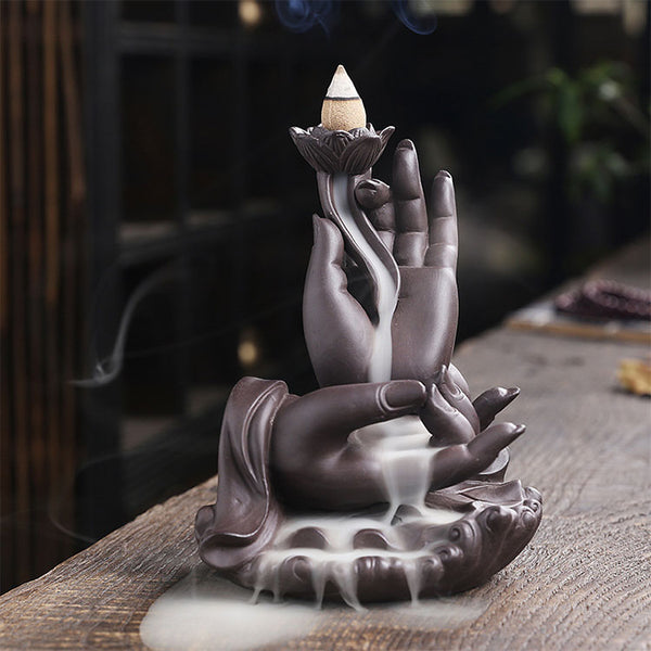 Ceramic Buddha Hand Incense Burner