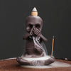Purple Clay Skull Little Ghost Backflow Incense Burner
