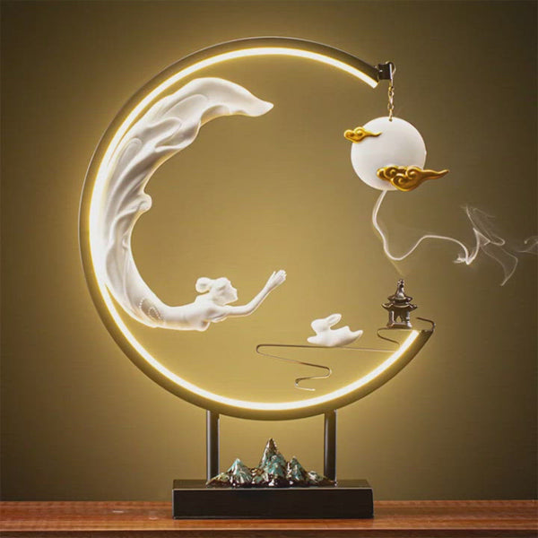 Chang'e Flying to the Moon Lamp Circle waterfall incense burner